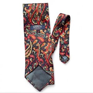 Vintage All Silk Damon Men's Paisley Tie -‎ Multicolor